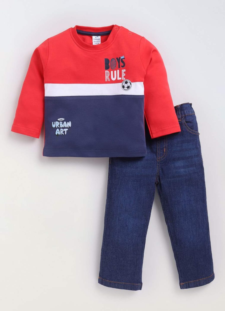 Dollar Junior Tiny Crews Baby Boys Casual T-Shirt Pant Set