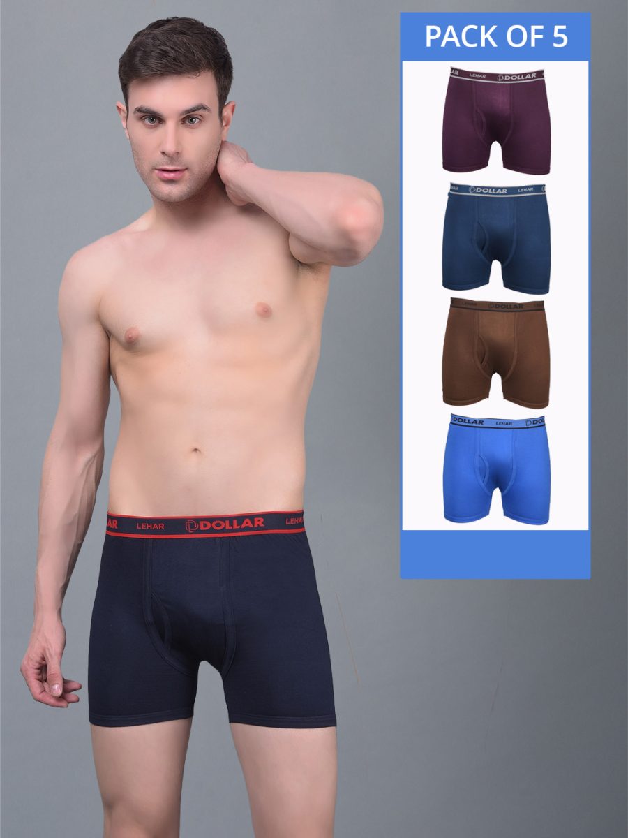 Dollar Lehar Combed Cotton Mens Pack Of 5 Trunk