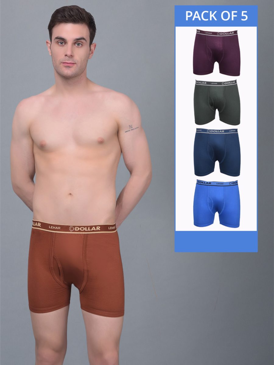 Dollar Lehar Combed Cotton Mens Pack Of 5 Trunk