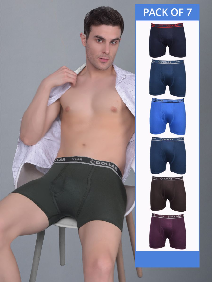 Dollar Lehar Combed Cotton Mens Pack Of 7 Trunk