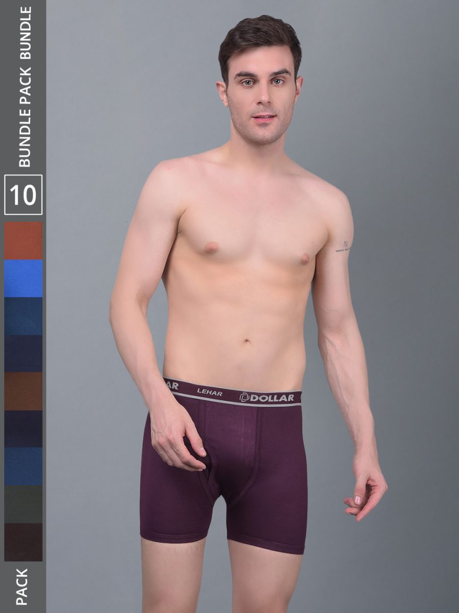 Dollar Lehar Combed Cotton Mens Pack Of 10 Trunk