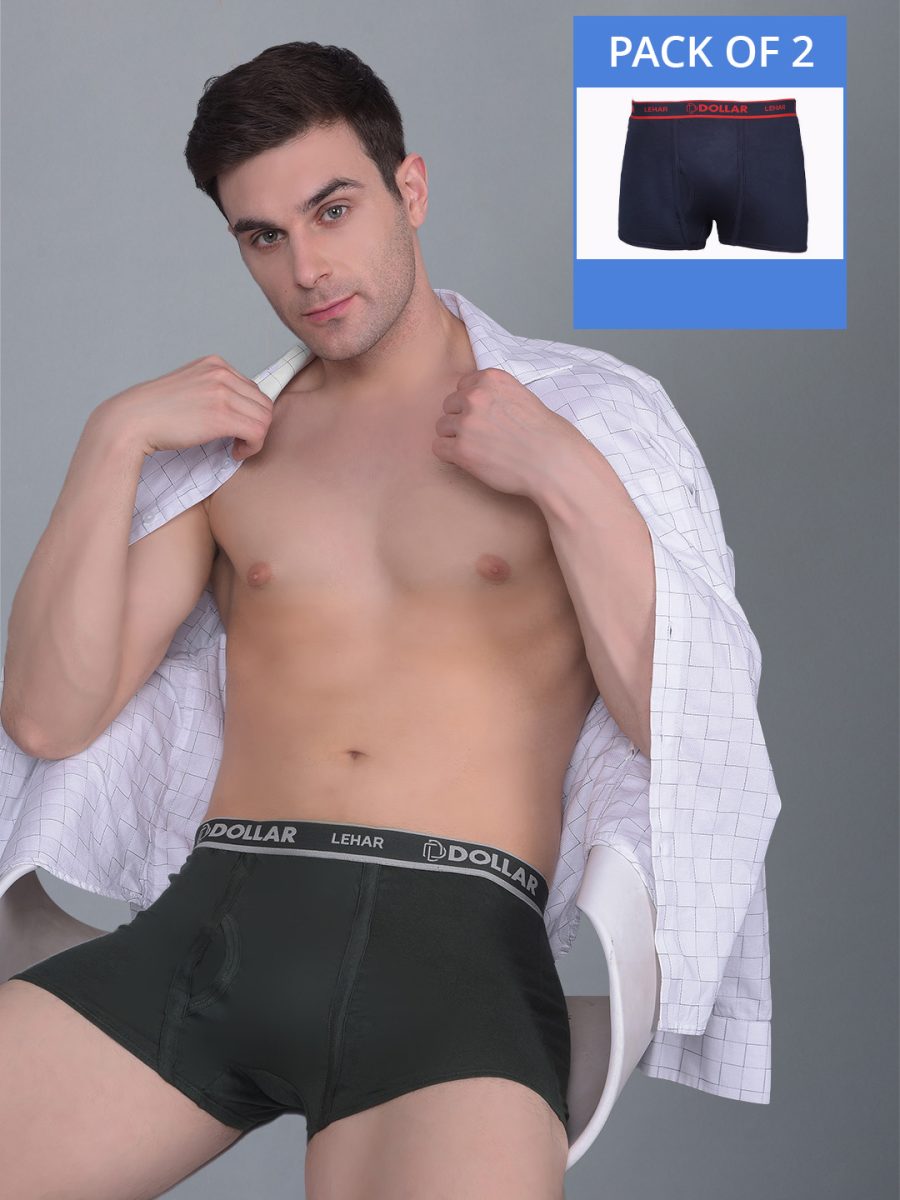 Dollar Lehar Combed Cotton Mens Pack Of 2 Trunk