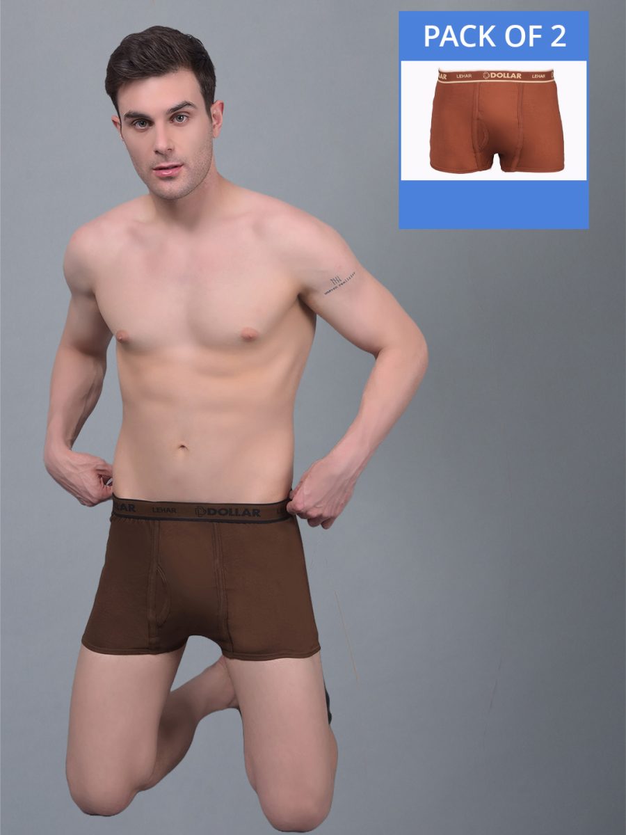 Dollar Lehar Combed Cotton Mens Pack Of 2 Trunk