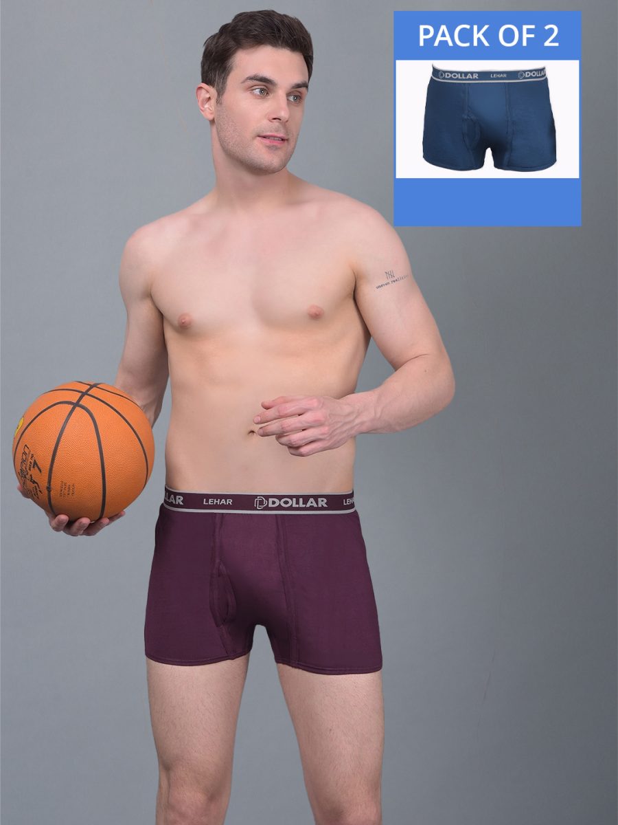 Dollar Lehar Combed Cotton Mens Pack Of 2 Trunk