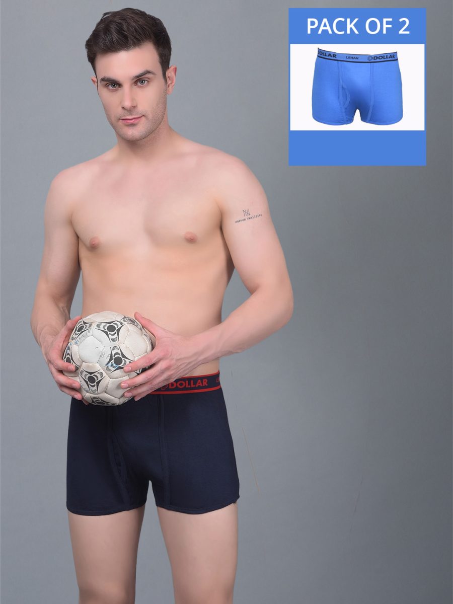 Dollar Lehar Combed Cotton Mens Pack Of 2 Trunk