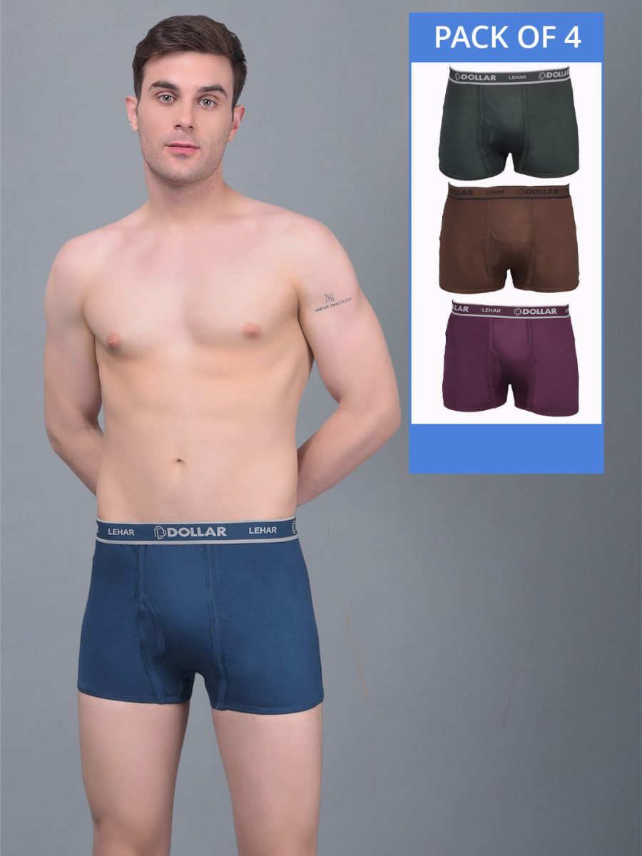 Dollar Lehar Combed Cotton Mens Pack Of 4 Trunk