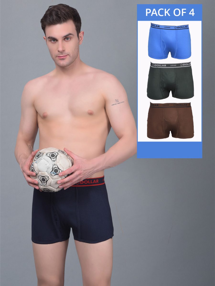Dollar Lehar Combed Cotton Mens Pack Of 4 Trunk