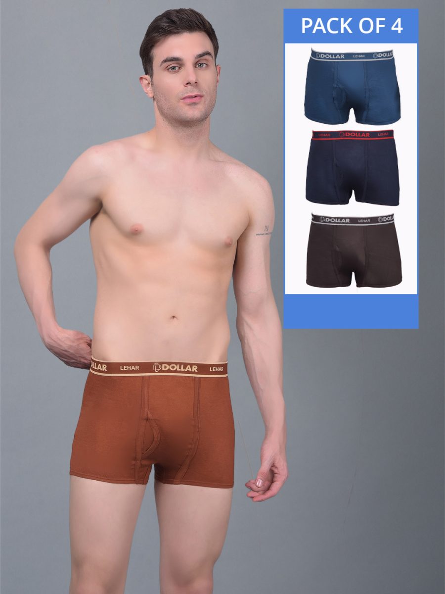 Dollar Lehar Combed Cotton Mens Pack Of 4 Trunk