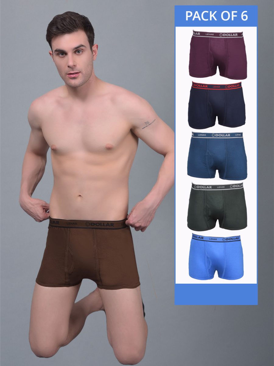 Dollar Lehar Combed Cotton Mens Pack Of 6 Trunk