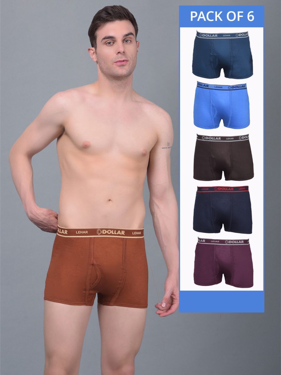 Dollar Lehar Combed Cotton Mens Pack Of 6 Trunk