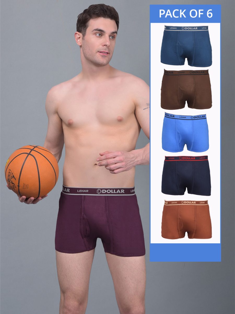 Dollar Lehar Combed Cotton Mens Pack Of 6 Trunk
