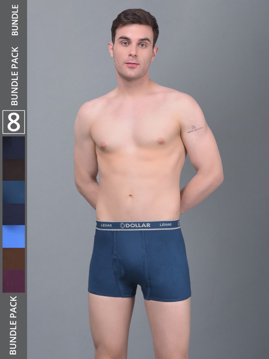 Dollar Lehar Combed Cotton Mens Pack Of 8 Trunk