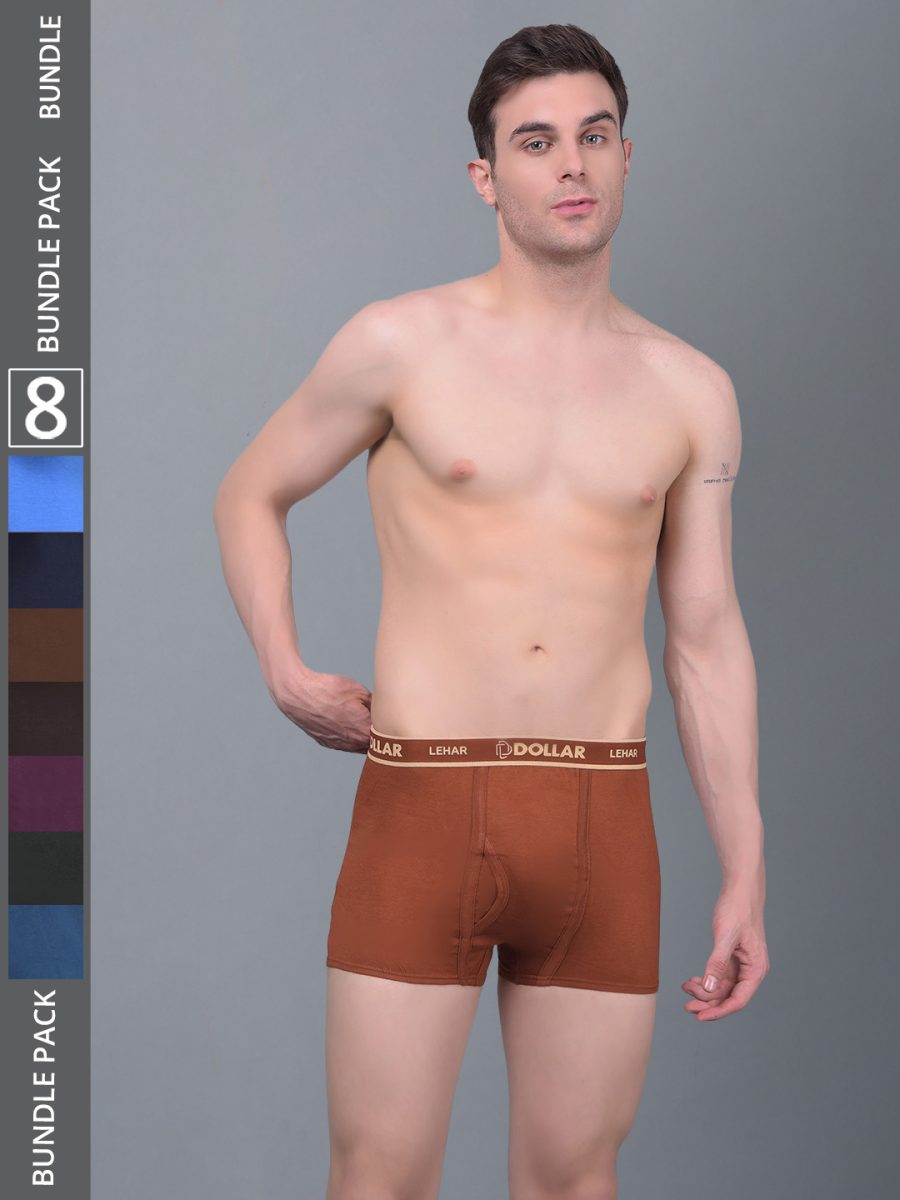 Dollar Lehar Combed Cotton Mens Pack Of 8 Trunk