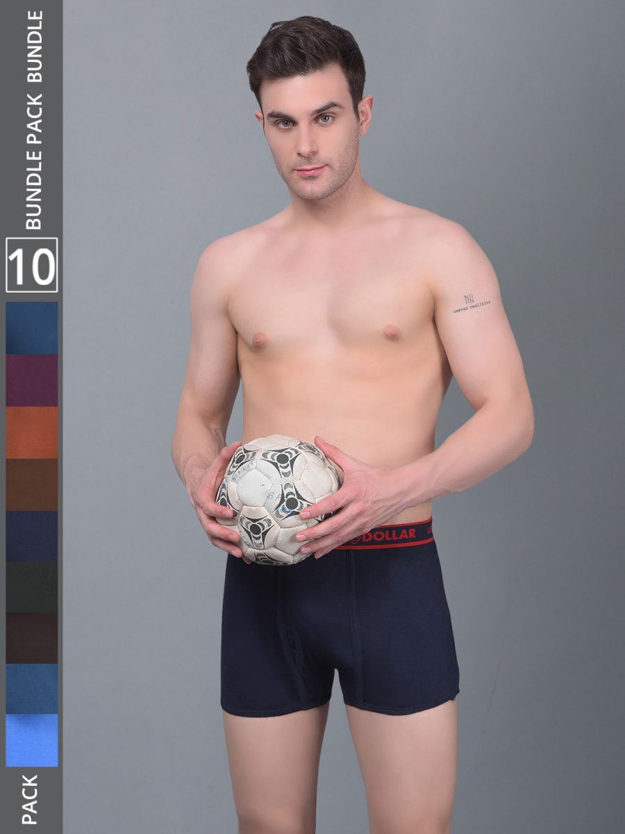 Dollar Lehar Combed Cotton Mens Pack Of 10 Trunk