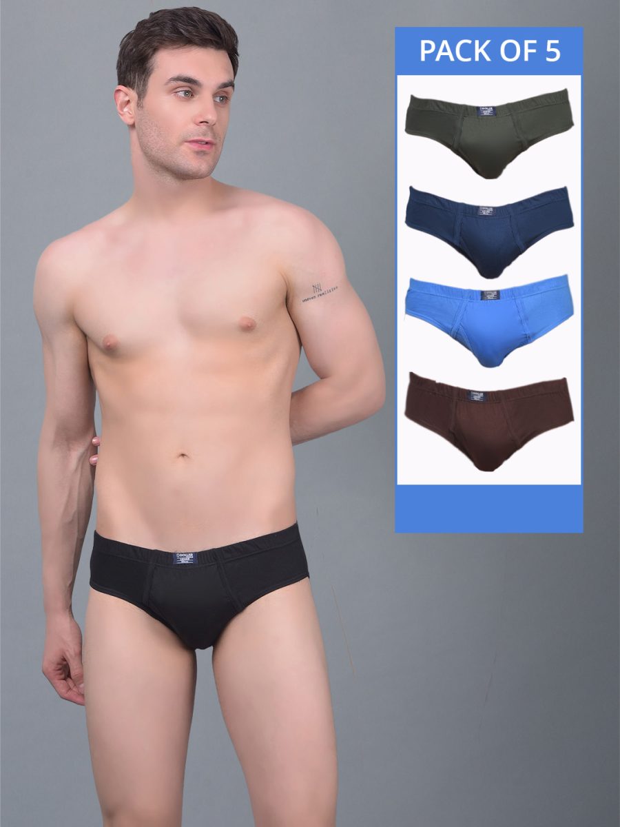 Dollar Lehar Super Combed Cotton Mens Pack Of 5 Brief