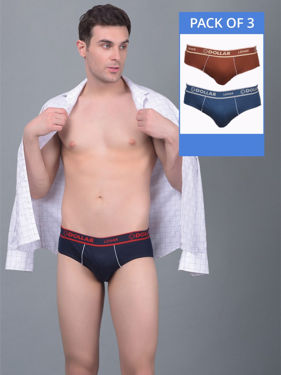 Dollar Lehar Super Combed Cotton Mens Pack Of 3 Brief