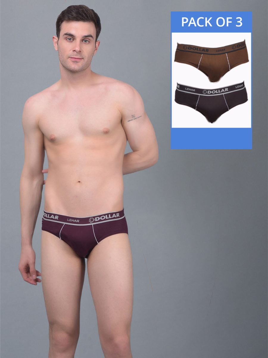 Dollar Lehar Super Combed Cotton Mens Pack Of 3 Brief