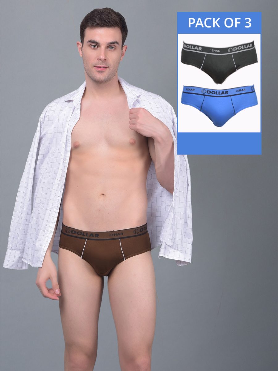 Dollar Lehar Super Combed Cotton Mens Pack Of 3 Brief