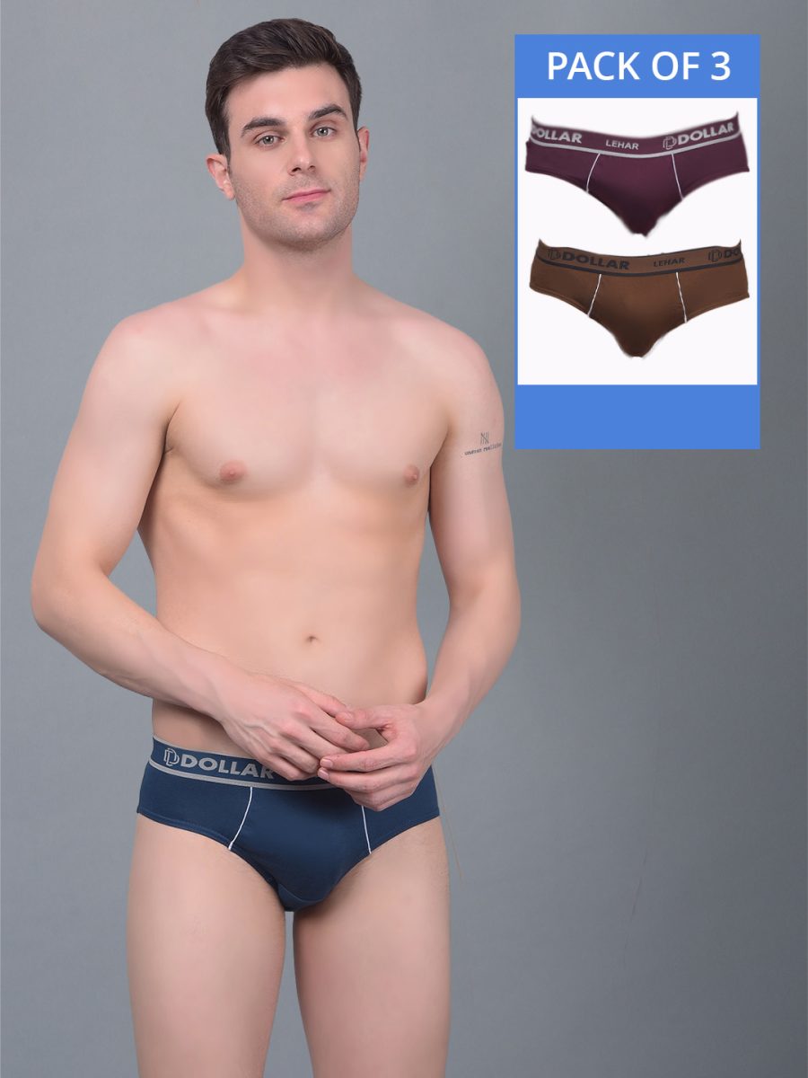 Dollar Lehar Super Combed Cotton Mens Pack Of 3 Brief