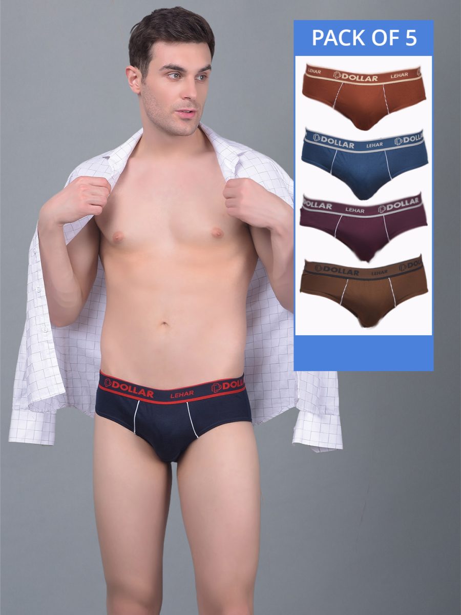 Dollar Lehar Super Combed Cotton Mens Pack Of 5 Brief