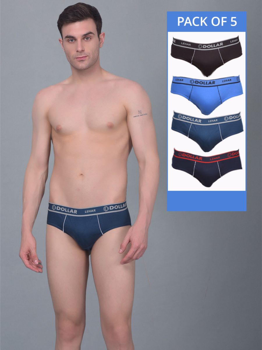 Dollar Lehar Super Combed Cotton Mens Pack Of 5 Brief