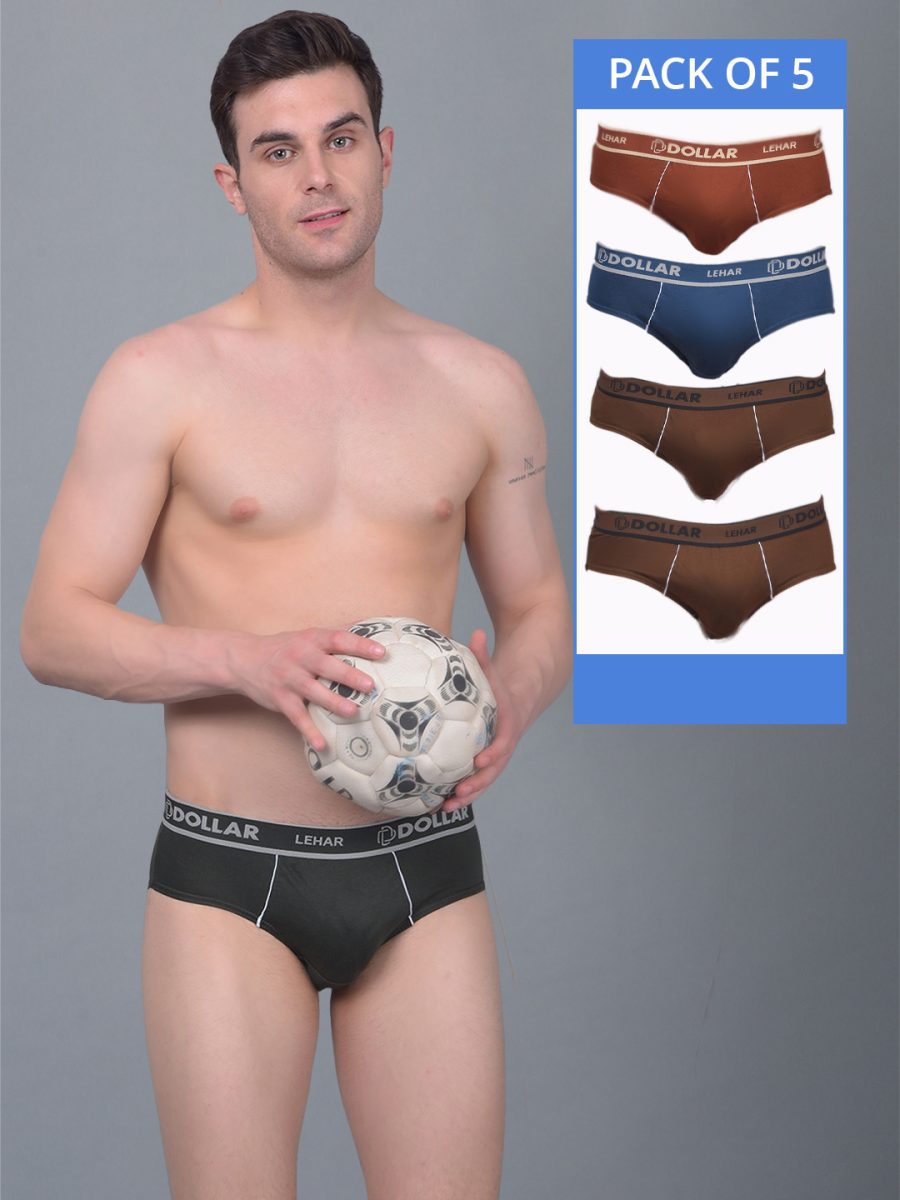 Dollar Lehar Super Combed Cotton Mens Pack Of 5 Brief