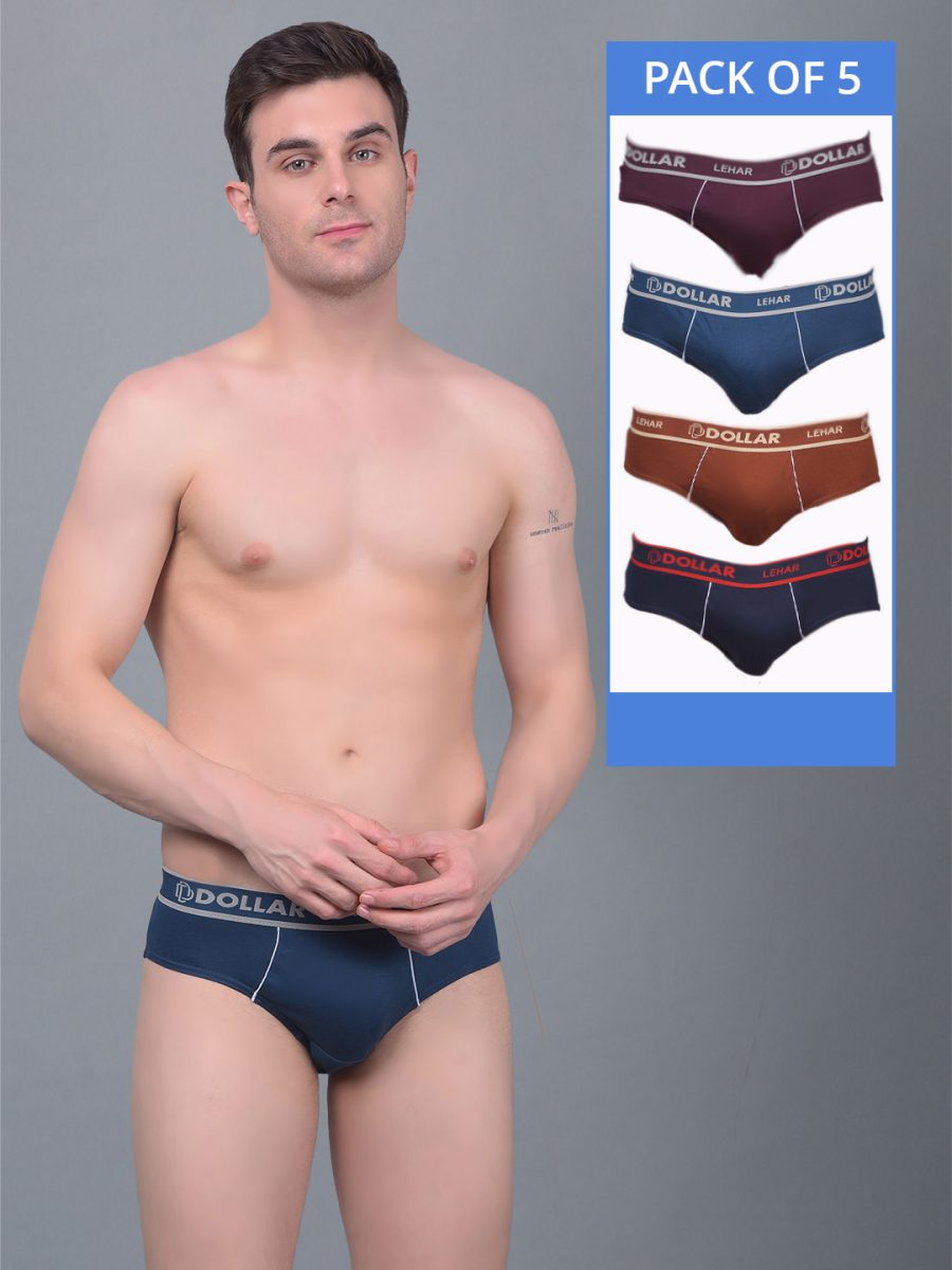 Dollar Lehar Super Combed Cotton Mens Pack Of 5 Brief