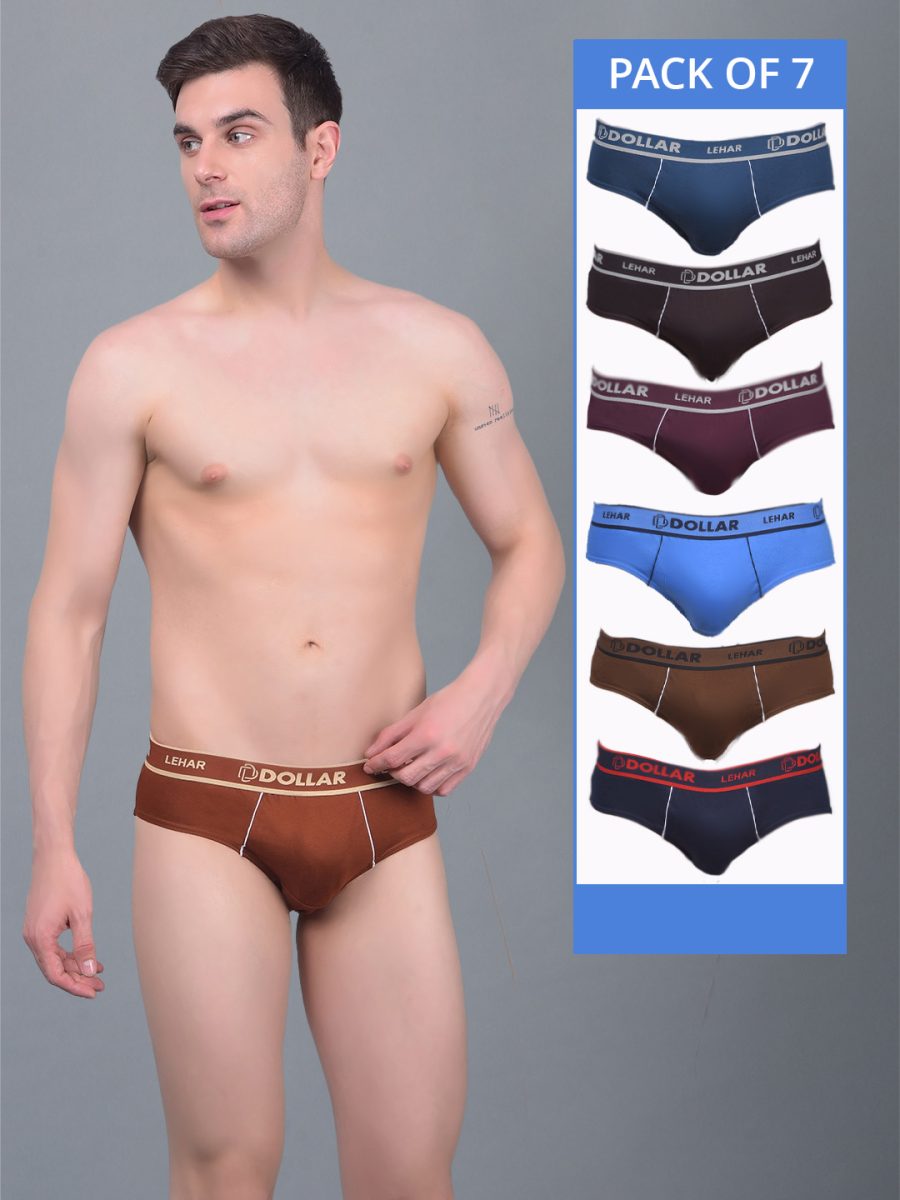 Dollar Lehar Super Combed Cotton Mens Pack Of 7 Brief