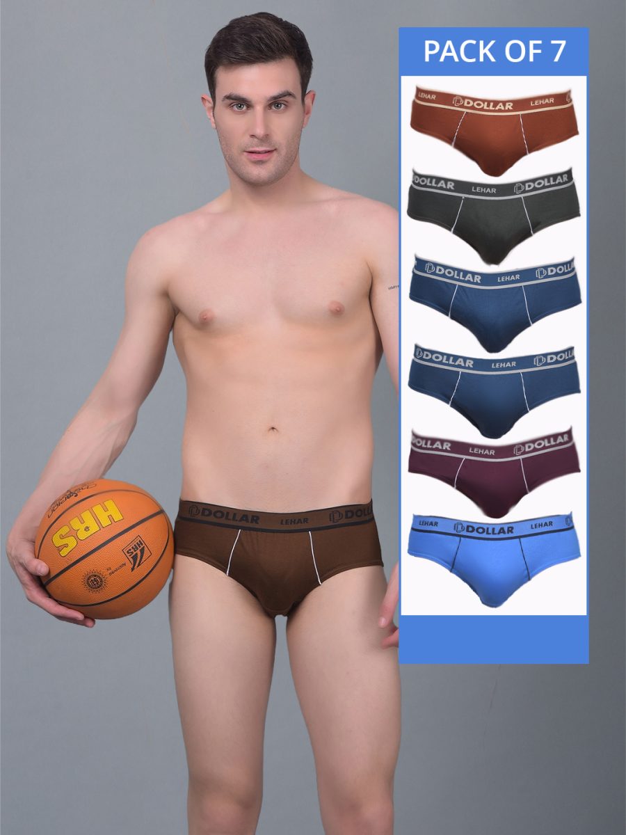 Dollar Lehar Super Combed Cotton Mens Pack Of 7 Brief