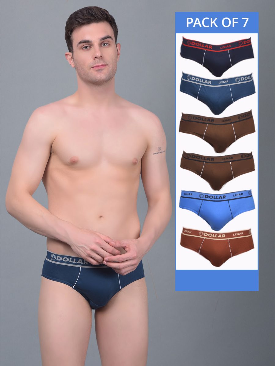 Dollar Lehar Super Combed Cotton Mens Pack Of 7 Brief