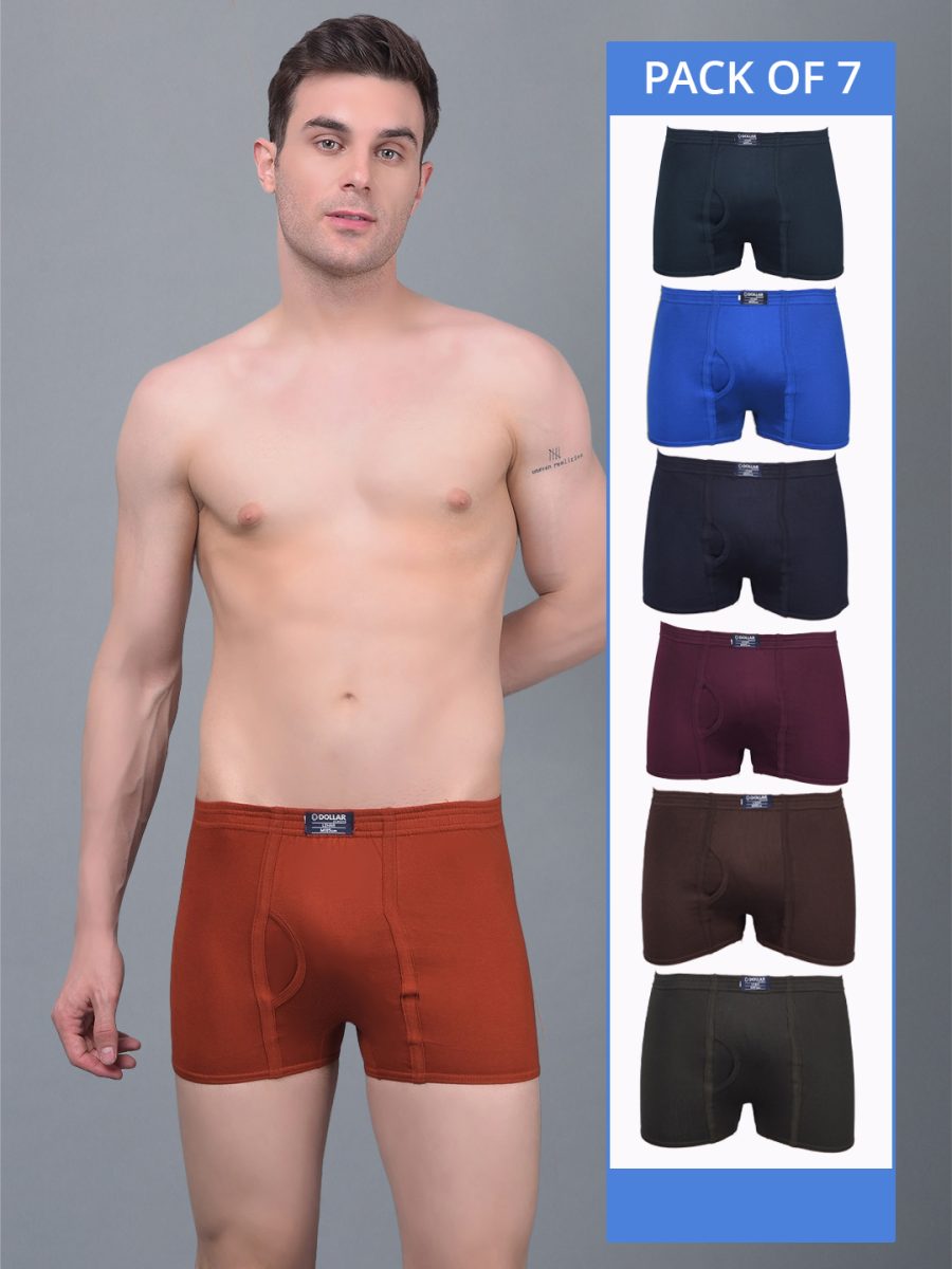 Dollar Lehar Combed Cotton Mens Pack Of 7 Trunk