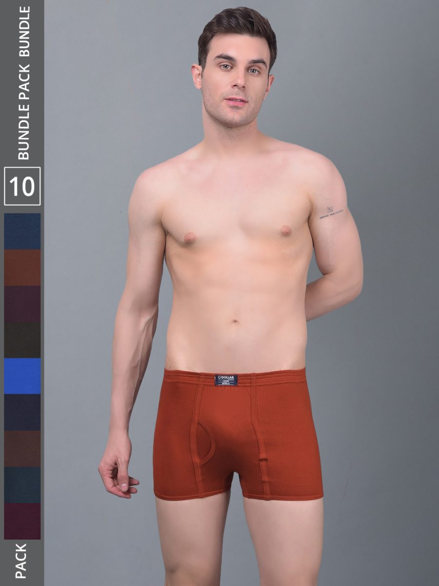 Dollar Lehar Combed Cotton Mens Pack Of 10 Trunk