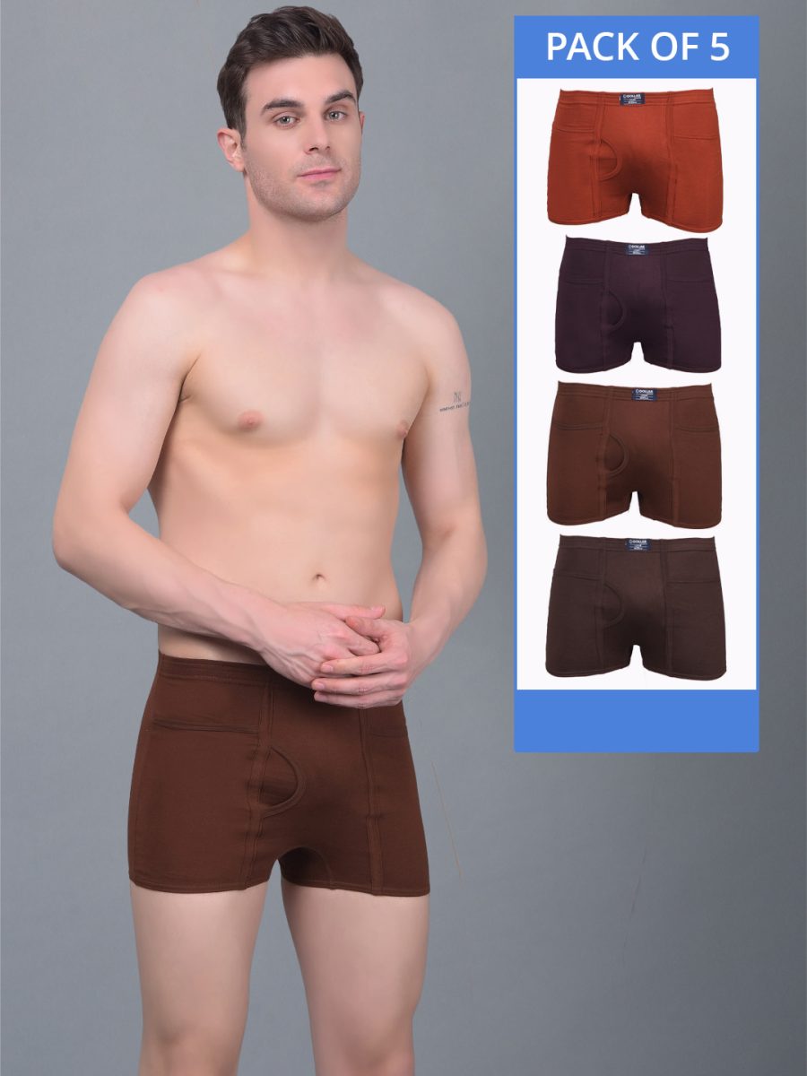 Dollar Lehar Combed Cotton Mens Pack Of 5 Trunk