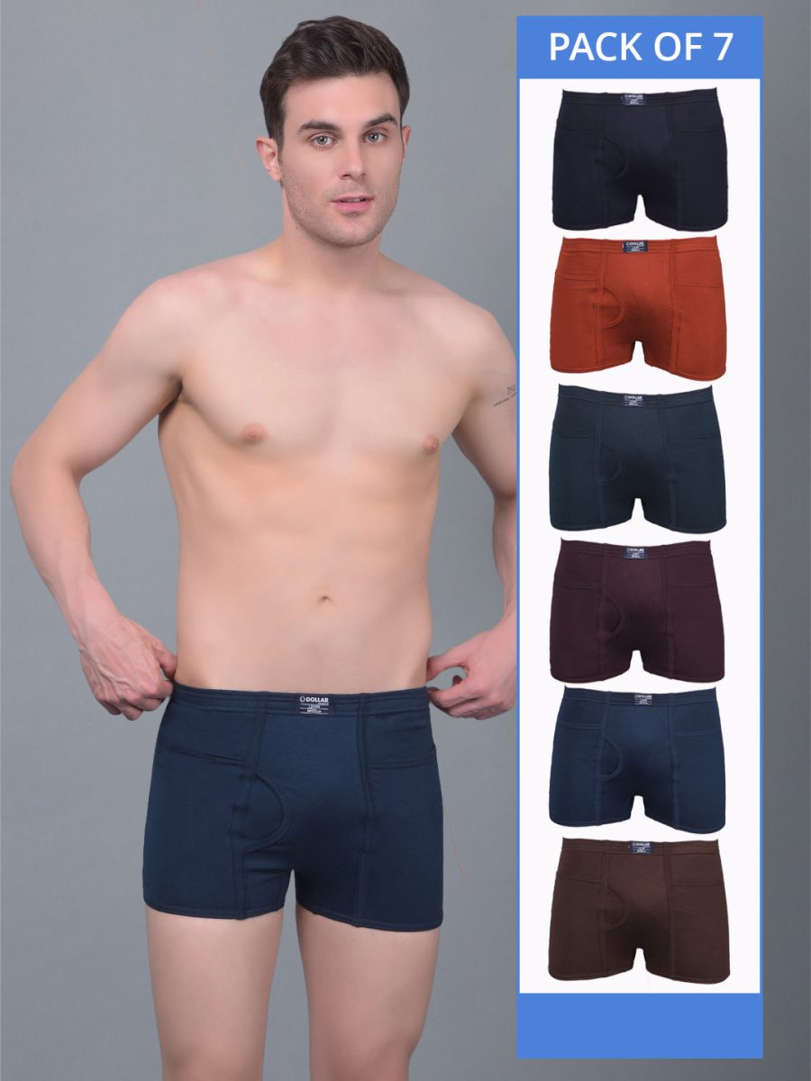 Dollar Lehar Combed Cotton Mens Pack Of 7 Trunk