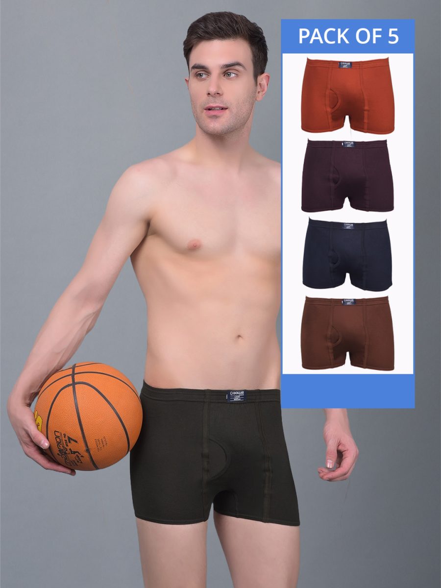 Dollar Lehar Combed Cotton Mens Pack Of 5 Trunk