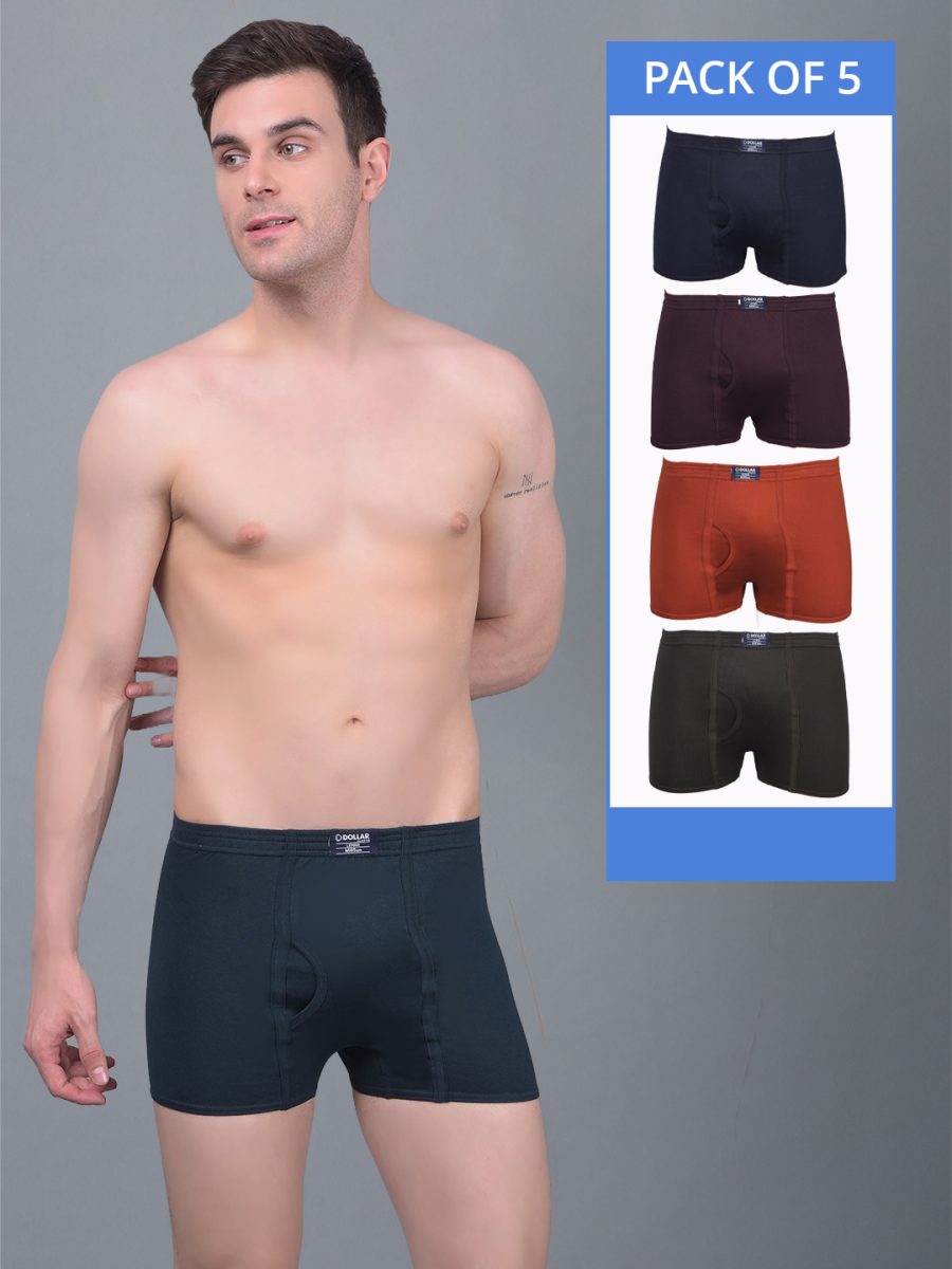 Dollar Lehar Combed Cotton Mens Pack Of 5 Trunk