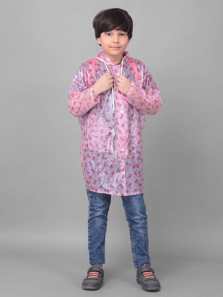 Dollar Rainguard Kid's PVC Full Sleeve Solid Raincoat With Adjustable Hood and Pocket
