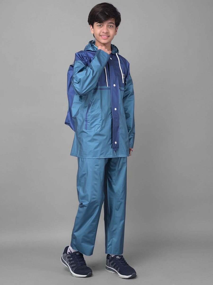 Dollar Rainguard Kid's PVC Full Sleeve Solid Raincoat With Adjustable Hood and Pocket