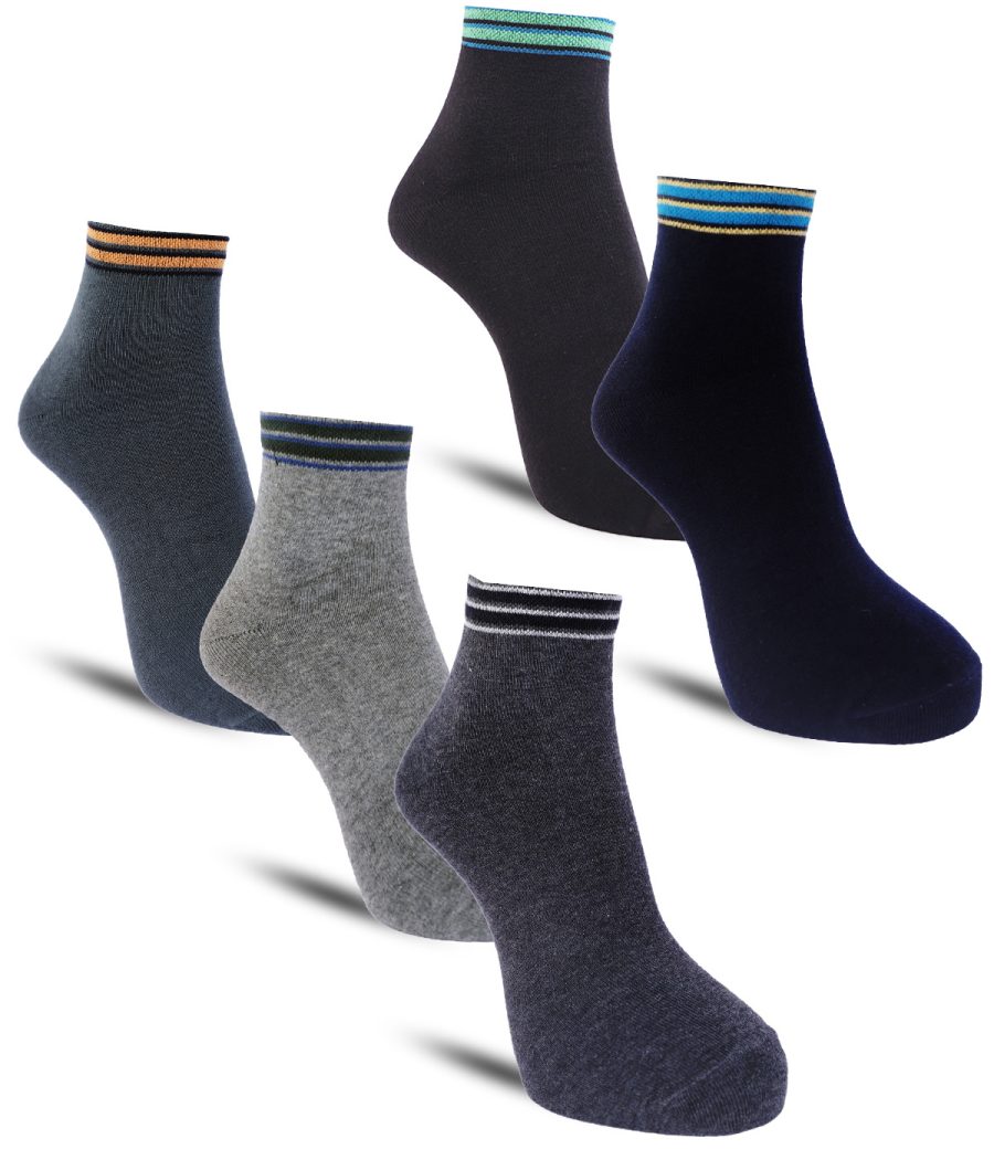 Dollar Casual Ankle Length Cotton Socks For Men's (Pack of 5)