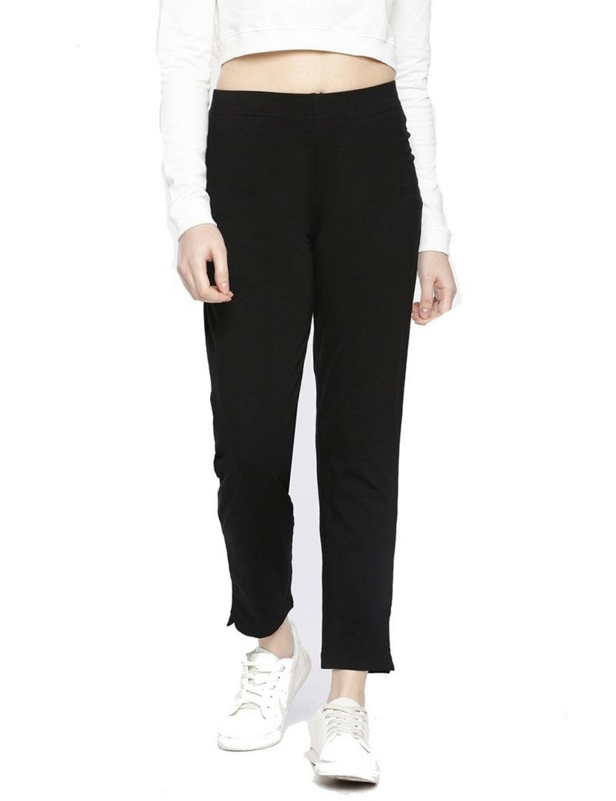 Dollar Missy Women Pack of 1 Black Color Relaxed Fit Kurti Pant