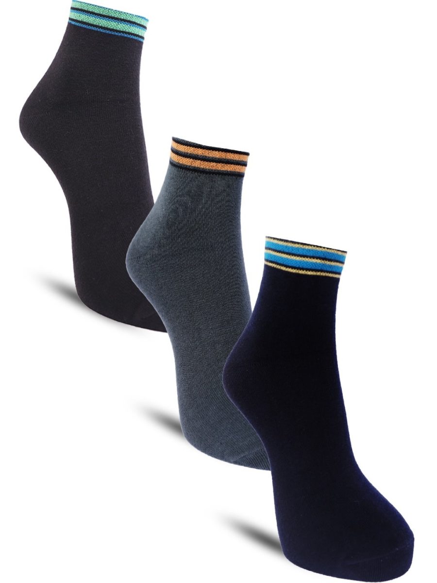 Dollar Casual Ankle Length Cotton Socks For Men's In ( Pack of 3 )