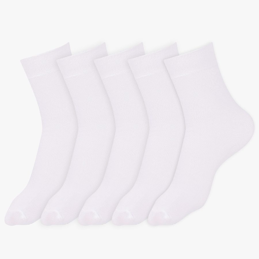 Dollar Plain School Socks For Boys & Girls In Blended Cotton (Pack of 5)