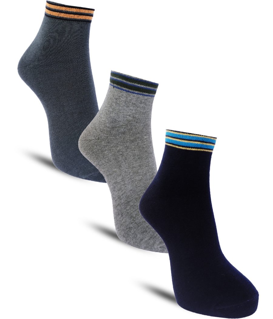 Dollar Casual Ankle Length Cotton Socks For Men's In ( Pack of 3 )