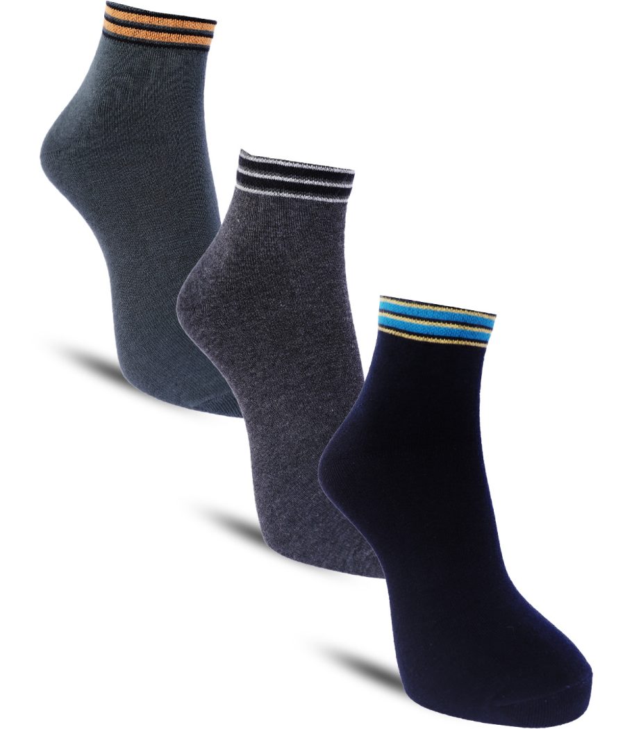 Dollar Casual Ankle Length Cotton Socks For Men's In ( Pack of 3 )