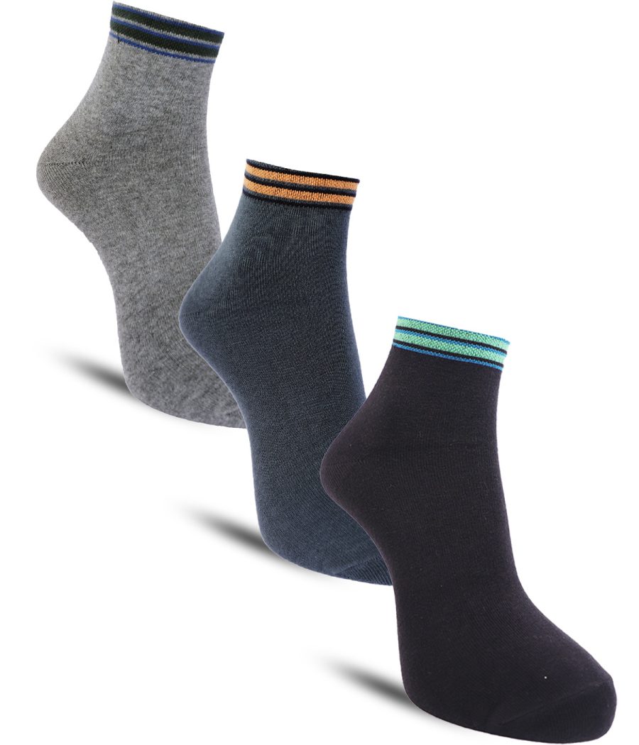 Dollar Casual Ankle Length Cotton Socks For Men's In ( Pack of 3 )