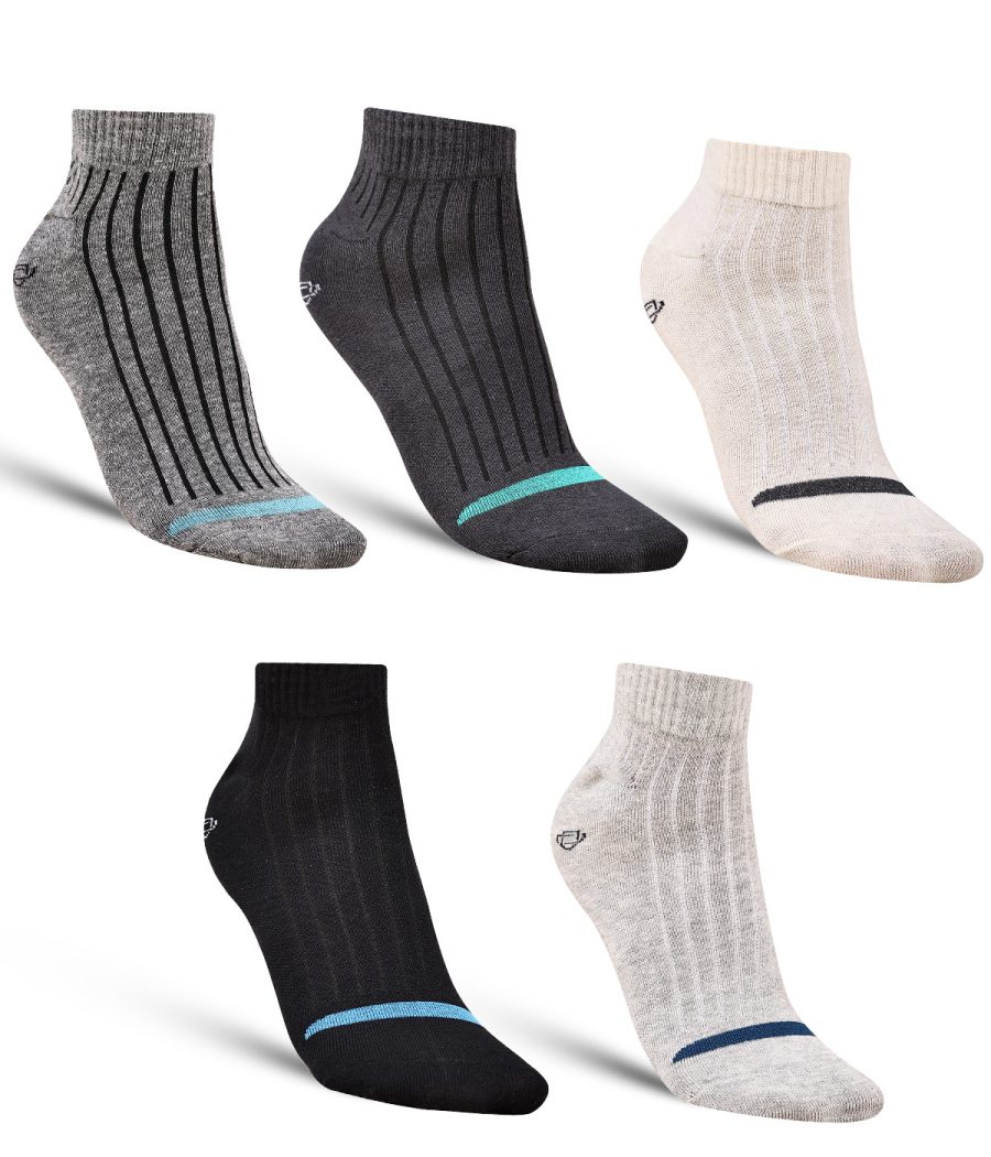 Dollar Casual Ankle Length Cotton Socks For Men's In ( Pack of 5 )
