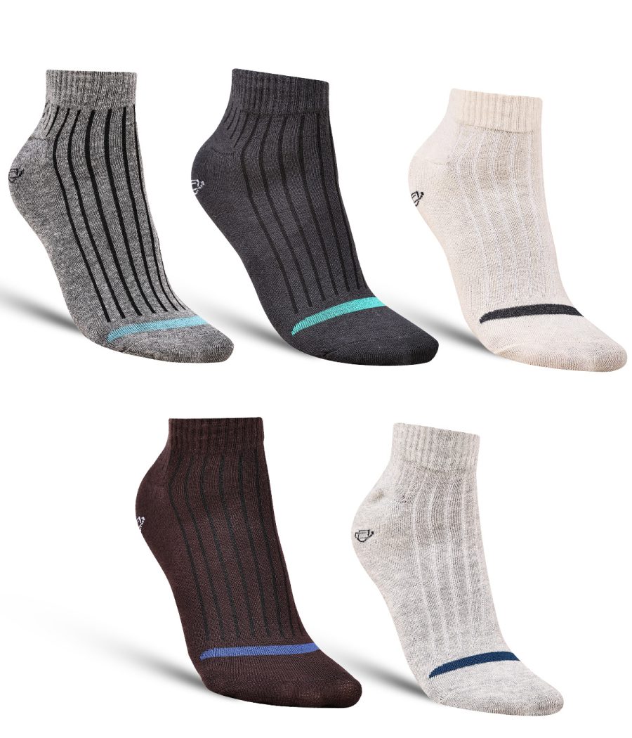 Dollar Casual Ankle Length Cotton Socks For Men's (Pack of 5)