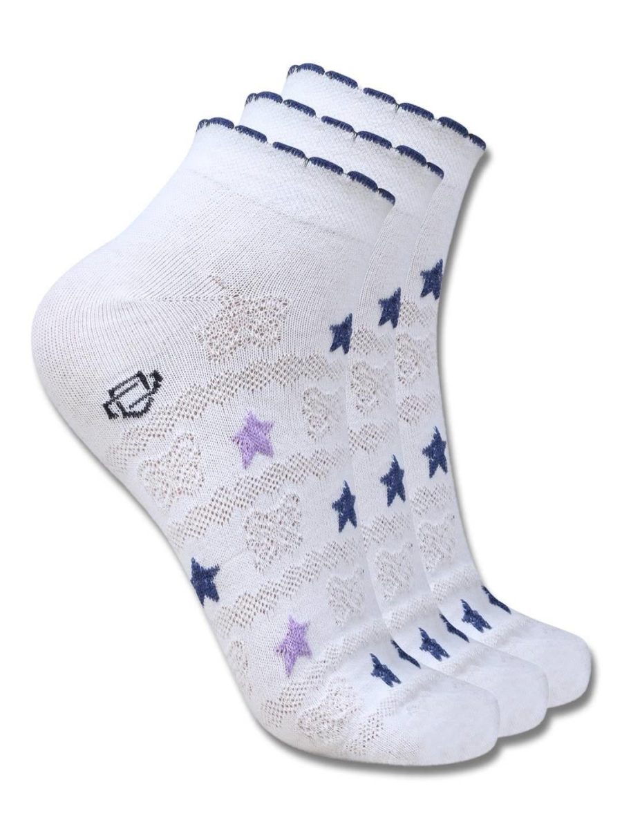 Dollar Casual Ankle Length Cotton Socks For Women's (Pack of 3)