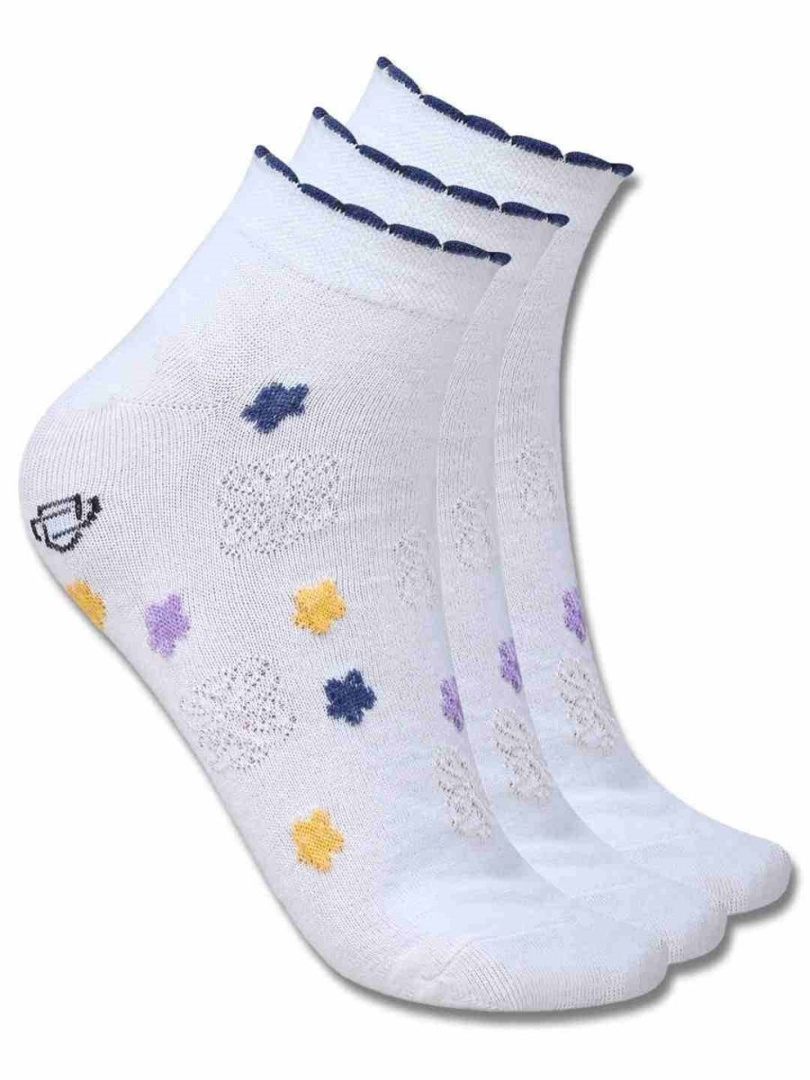 Dollar Casual Ankle Length Cotton Socks For Women's (Pack of 3)