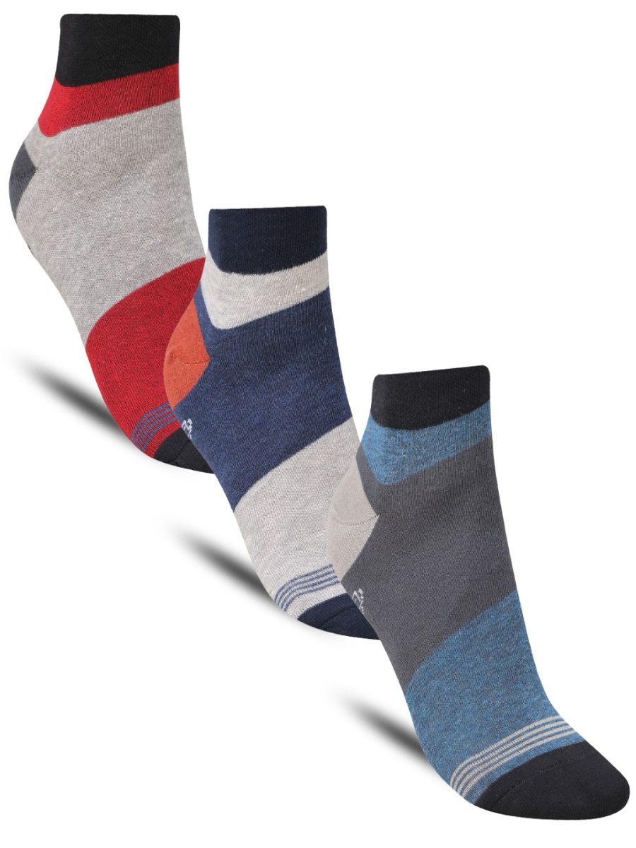 Dollar Casual Ankle Length Cotton Socks For Men's In ( Pack of 3 )